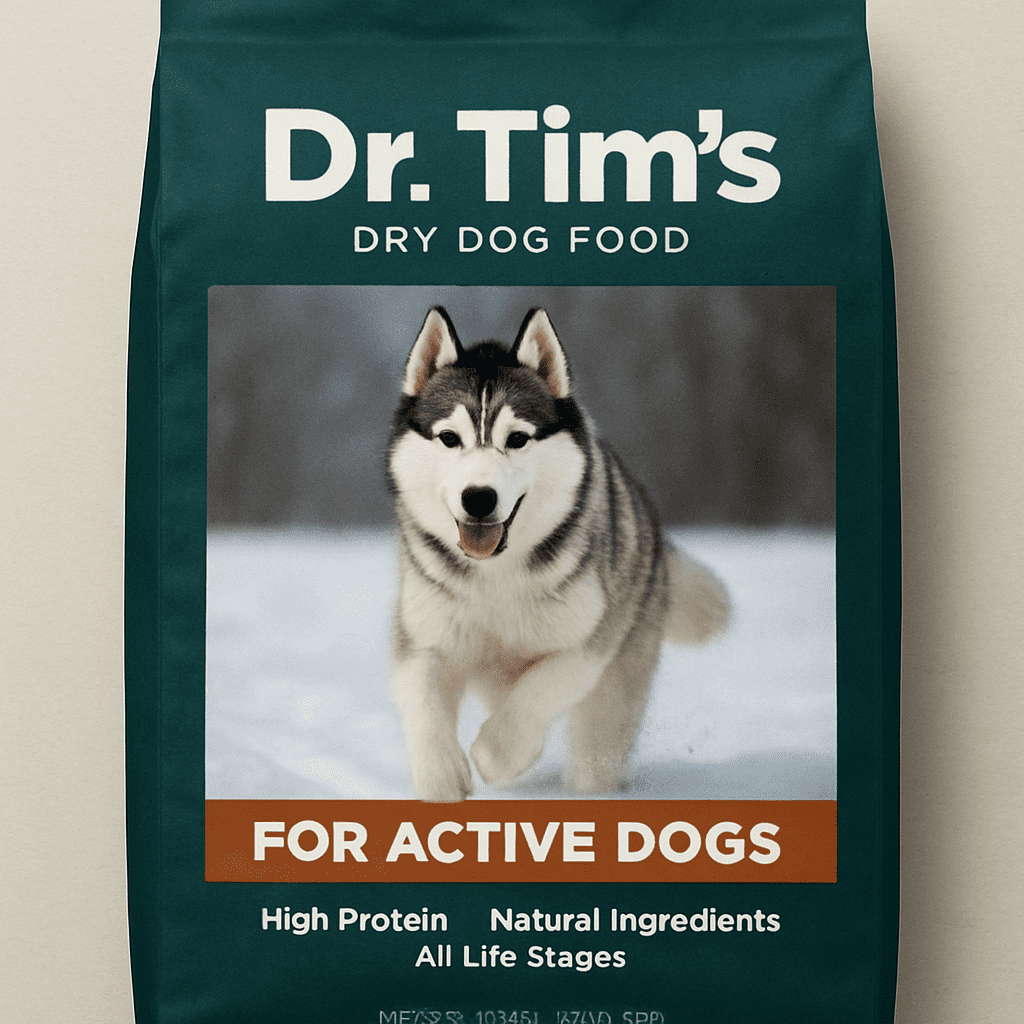 Dr. Tim’s Dry Dog Food For Active Dogs. Image