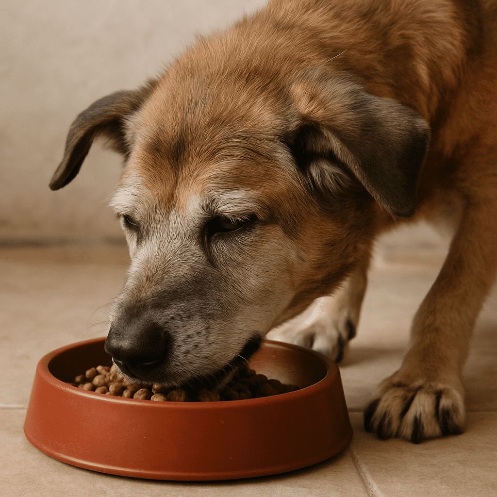 Is Feeding My Dog Senior Dog Food Necessary? Senior dog eating