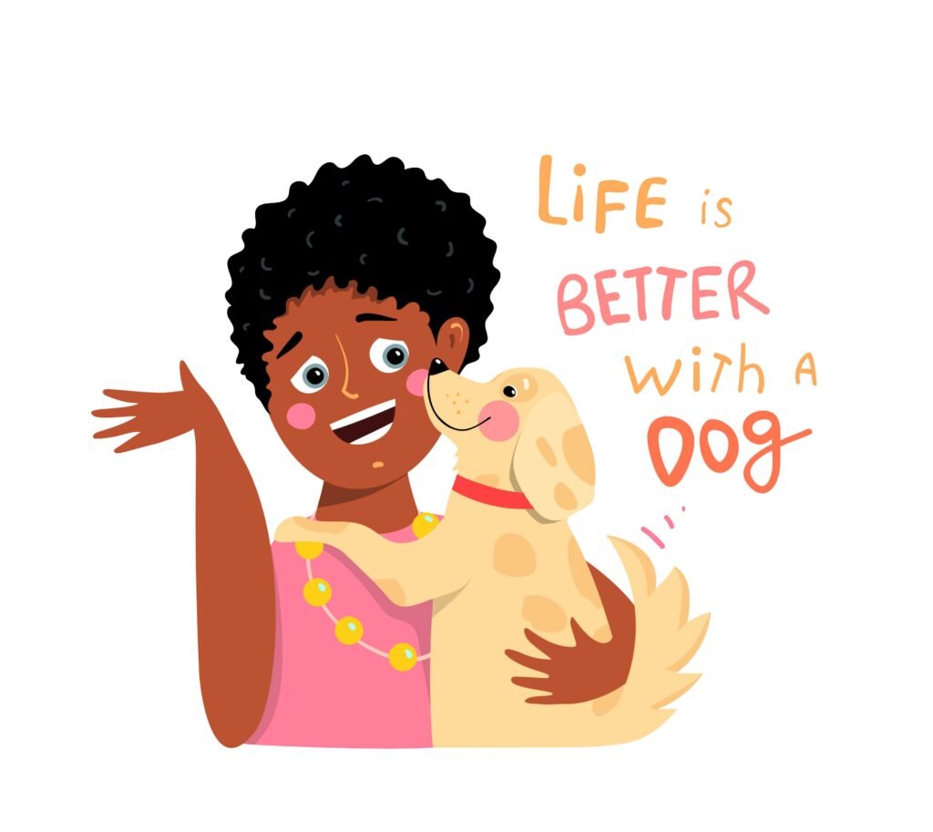A happy dog sitting beside a person, symbolizing the joy and companionship that dogs bring to life.